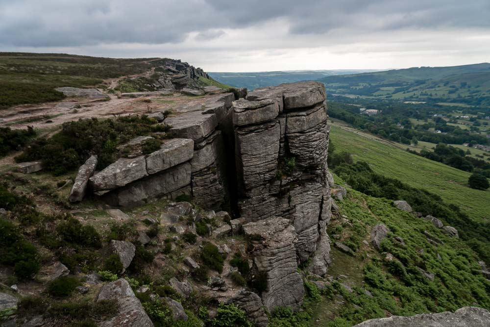 Cliff with views over the Peak District