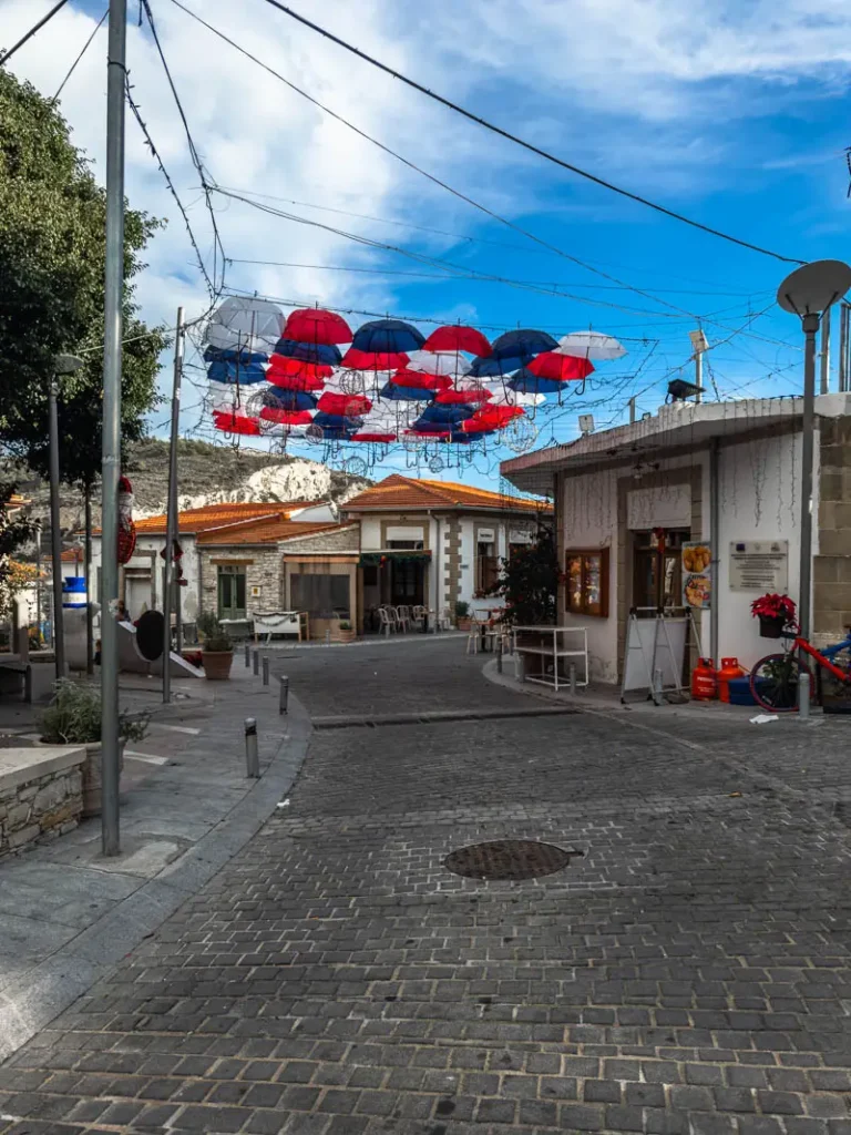 The umbrellas in Kalavasos at the village square