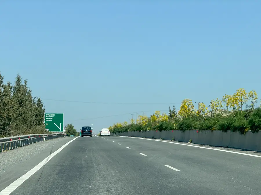 One of the highways to drive your car on in Cyprus